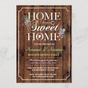 Invitation Nouvelle maison Sweet Home Maison Réchauffement Bo