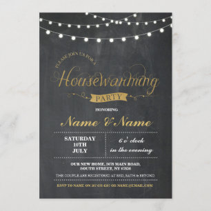 Invitation Nouvelle maison Sweet House Réchauffement ChalkBoa