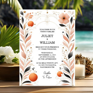 Invitation Nouvelle Orange les années 70 80s 90s Rose Peach M