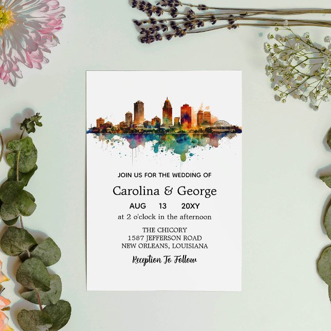 Invitation Nouvelle-Orléans Nola Louisiana - Aquarelle (Créateur téléchargé)