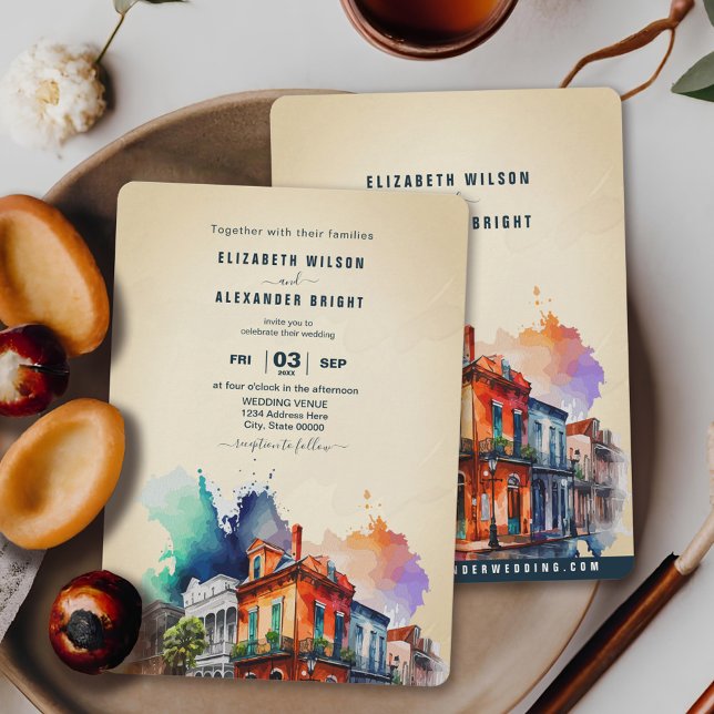 Invitation Nouvelle-Orléans Nola Louisiana - Mariage d'aquare (Créateur téléchargé)