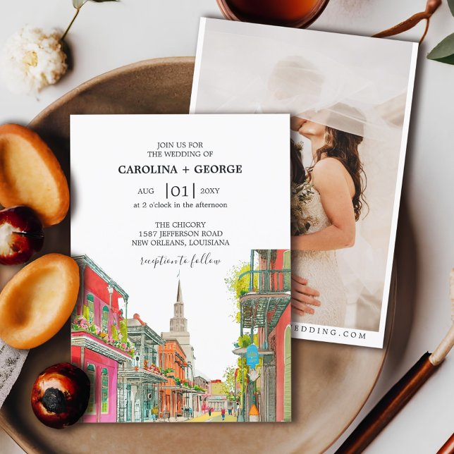 Invitation Nouvelle-Orléans Nola Louisiana - Mariage d'aquare (Créateur téléchargé)