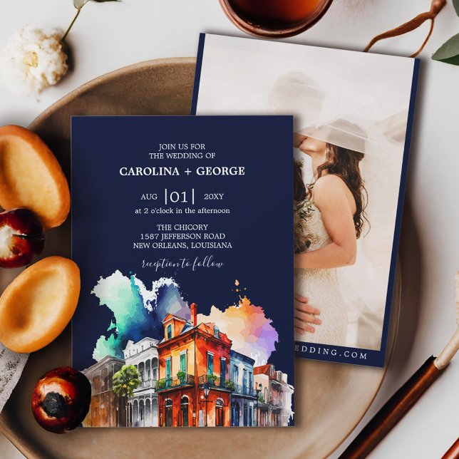 Invitation Nouvelle-Orléans Nola Louisiana - Mariage d'aquare (Créateur téléchargé)