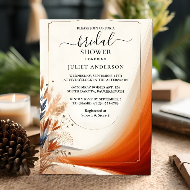 Invitation Nouvelle Russe Boho Automne Ombre Fête des mariées (Créateur téléchargé)
