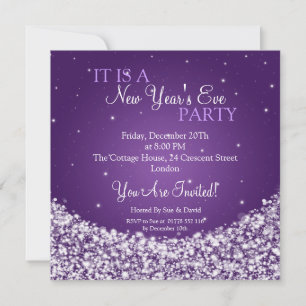 Invitation Nouvelles années d'Ève de partie de nuit de