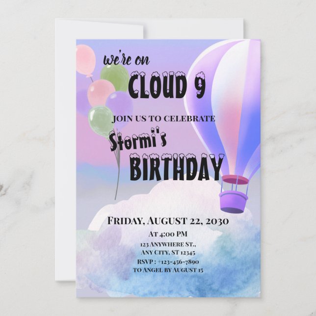 Invitation Nuage 9 (Devant)