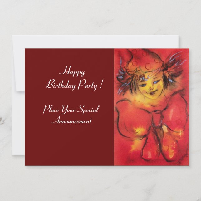 INVITATION NUAGE AVEC RIBBON ROUGE (Devant)