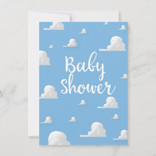 Invitation Nuage Blanc Gonflé Baby Shower