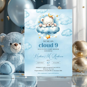 Invitation Nuage tendance neuf ours en peluche Baby shower ga