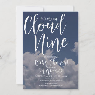 Invitation Nuages Réalistes Fête de Bébé Cloud Nine Invitatio