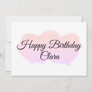 Invitation Nuages rose orange pastel heureux anniversaire mod