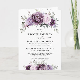 Invitation Nuances de pourpre Dusty fleurs Moody Floral Maria
