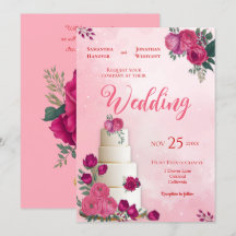 Nuances de rose rose magenta Mariage moderne