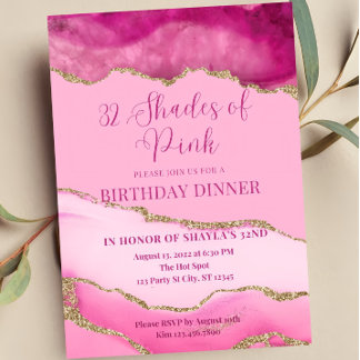 Invitation Nuances modifiables de rose Invitation, Agate Anni