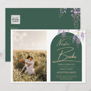 Invitation NUESTRA BODA PHOTO Wisteria Mariage espagnol Invit