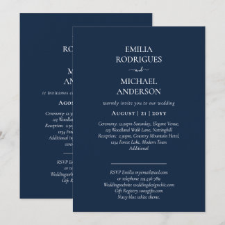 Invitation Nuestra Boda Typographie moderne BEAUCOUP DE COULE
