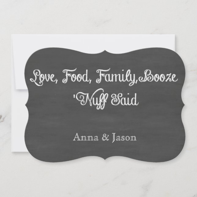 Invitation 'Nuff Said| Tableau de bord (Devant)