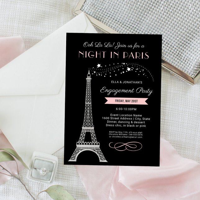 Invitation Nuit à Paris Tour Eiffel (Créateur téléchargé)