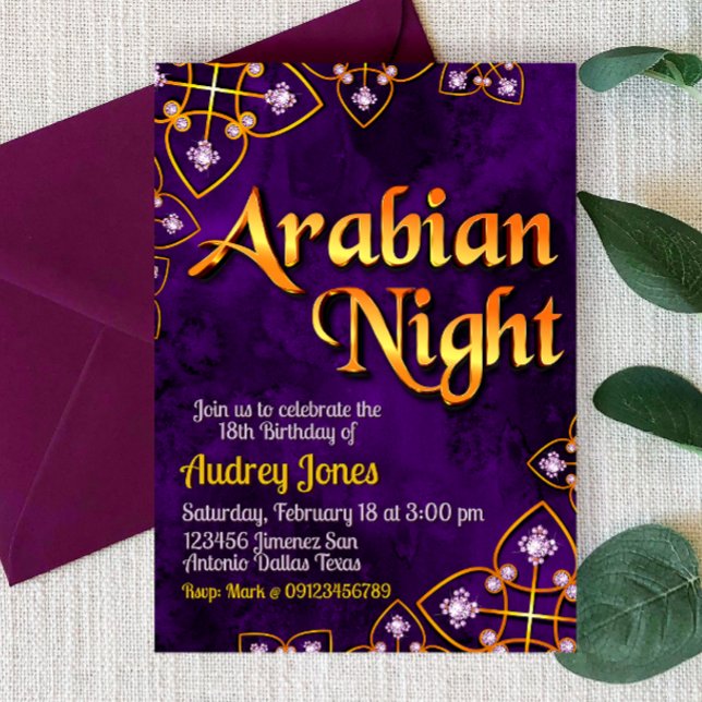 Invitation Nuit arabe - Violet (Créateur téléchargé)