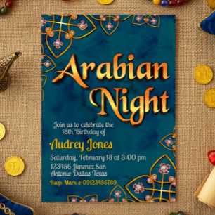 Invitation Nuit Arabesque - Turquoise