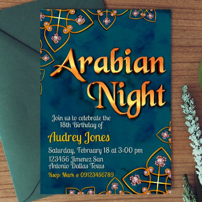 Invitation Nuit Arabienne - Turquoise (Créateur téléchargé)