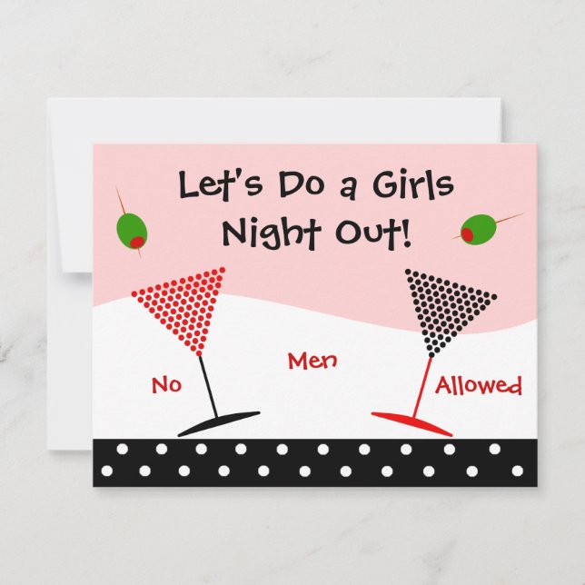 Invitation Nuit Bachelorette de filles (Devant)