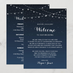 Invitation Nuit Céleste de Stars Bleus Note de Bienvenue de M
