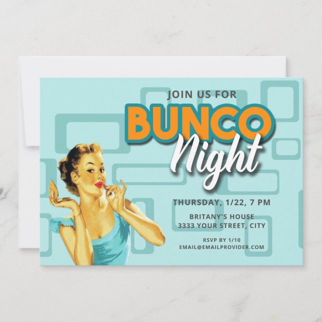 Invitation Nuit de Bunco Retro (Devant)
