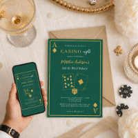Nuit de casino vert or anniversaire