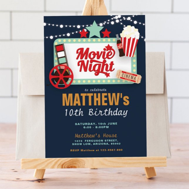 Invitation Nuit de cinéma Anniversaire (Créateur téléchargé)
