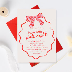 Invitation Nuit de filles joyeuse Noël vacances