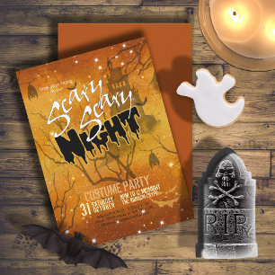 Invitation Nuit effrayante Halloween Orange ID946