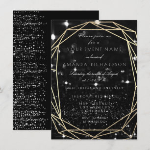 Invitation Nuit étincelante Nuit nuptiale Noir Diamond Glitte