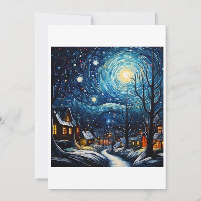 Invitation Nuit étoilée de Noël (Devant)