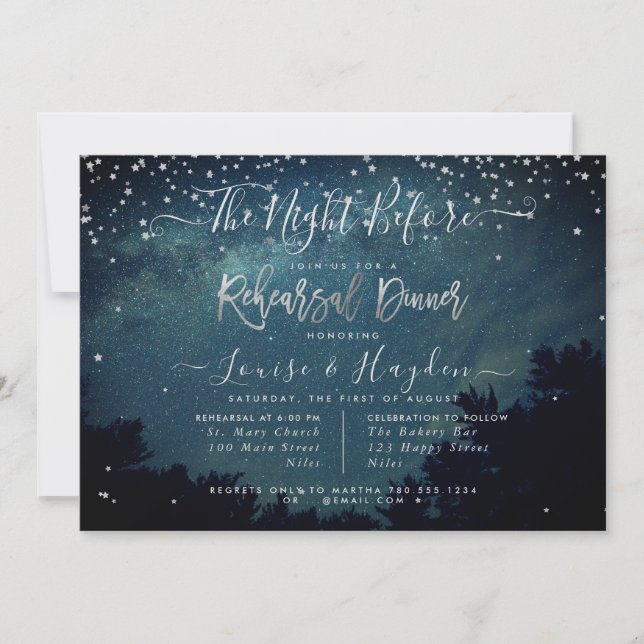 Invitation Nuit étoilée, la veille, annonce de répétition (Devant)
