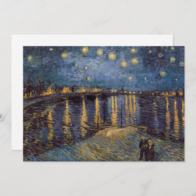 Invitation Nuit étoilée sur le Rhône par Vincent Van Gogh (Devant / Derrière)