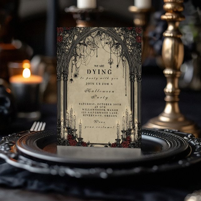 Invitation Nuit gothique aux chandelles Halloween (Créateur téléchargé)