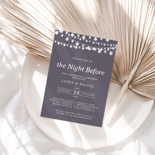 Invitation Nuit Lumière À Chaîne Avant Le Dîner De La Répétit (Créateur téléchargé)