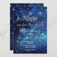 Nuit sous les étoiles Blue Starry Sky Mariage Invi