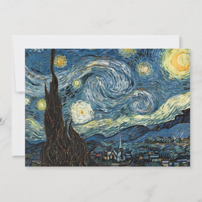 Invitation Nuit Van Gogh Starry (Devant)