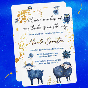 Invitation Nuit Whimsical Woodland : Un bébé est sur le chemi