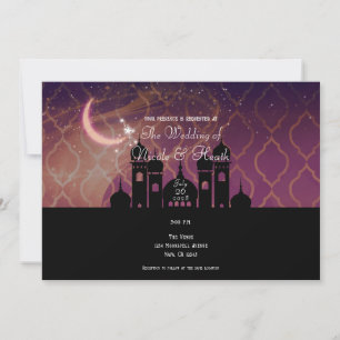 Invitation Nuits arabes de lueur de lune Mariage marocain
