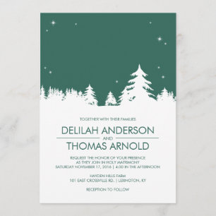 Invitation Nuits d'hiver étoilées Emerald Green Mariage