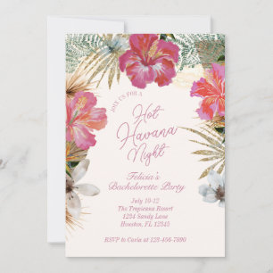 Invitation Nuits havanaises Bachelorette Tropicale