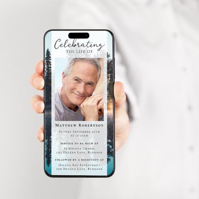 Invitation numérique des funérailles de photos for (Créateur téléchargé)