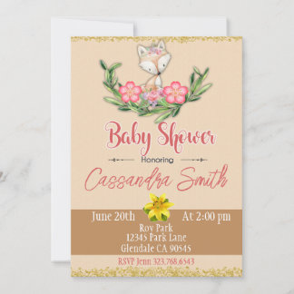 Invitation numérique Fox Baby shower