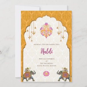 Invitation numérique Haldi et carte mariage indien