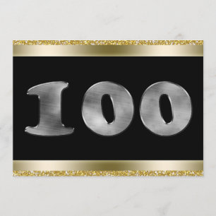 Invitation Numéro d'argent 100e anniversaire personnalisé 100