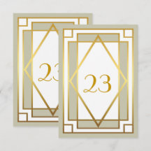 Numéro de table, Grand Gatsby, élégant, chic, gris