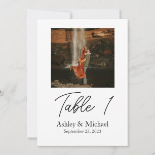 Invitation Numéro de tableau 5x7 avec photo